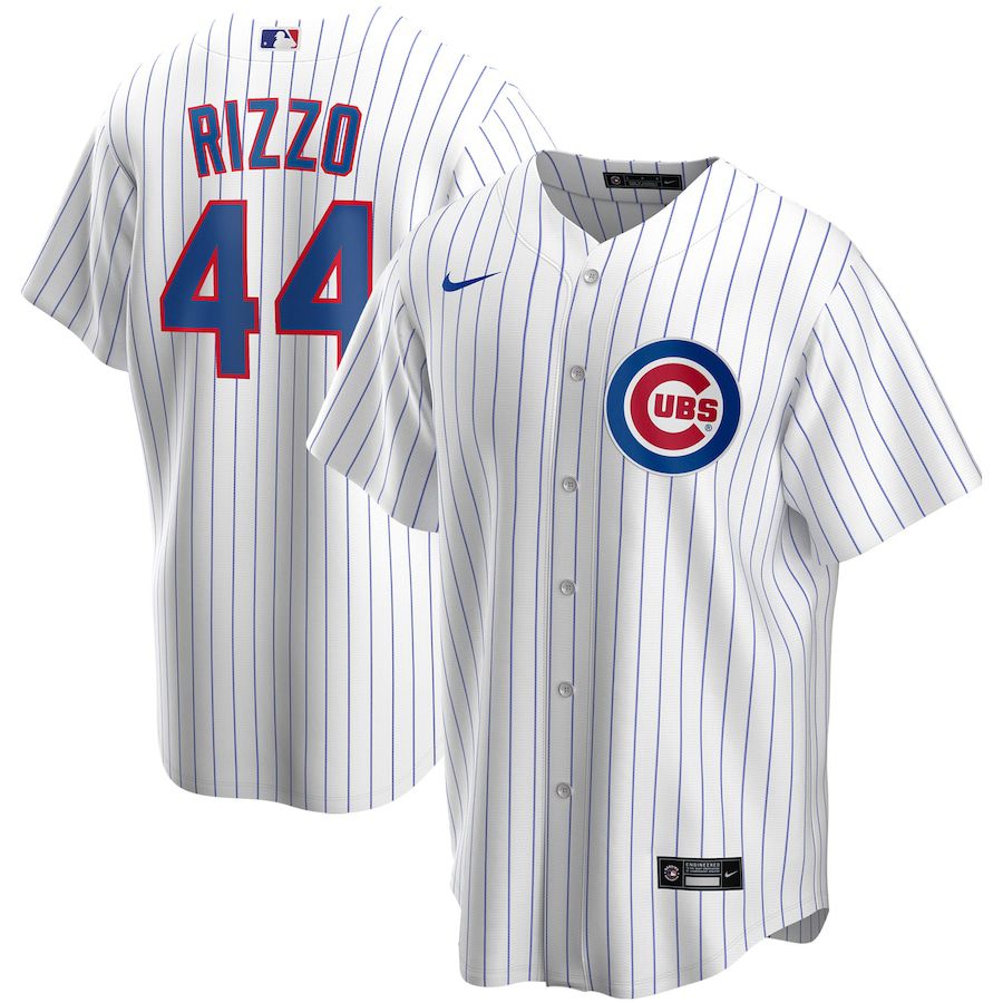 Mens Chicago Cubs #44 Anthony Rizzo Nike White Home Replica Player Name MLB Jerseys->chicago cubs->MLB Jersey